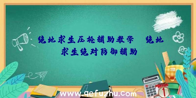 「绝地求生压枪辅助教学」|绝地求生绝对防御辅助